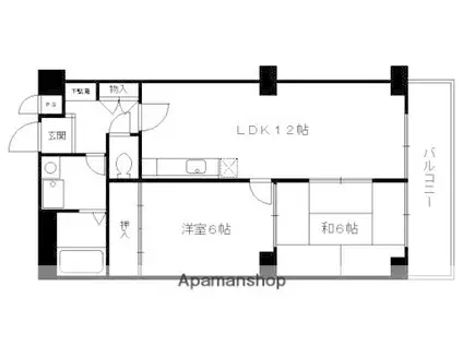 インペリアルパレス・リバーサイド(2LDK/2階)の間取り写真