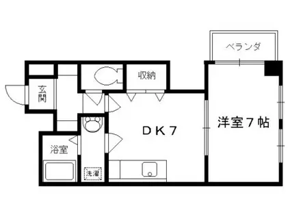プレステージ翼(1DK/5階)の間取り写真