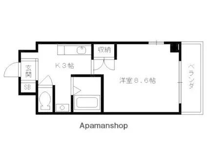 サンシード桃山(1K/2階)の間取り写真