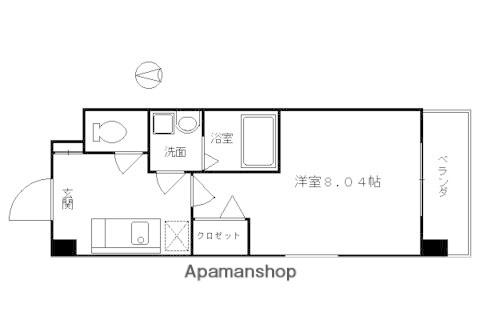 アーバンフラッツ五条堀川(1K/9階)の間取り写真