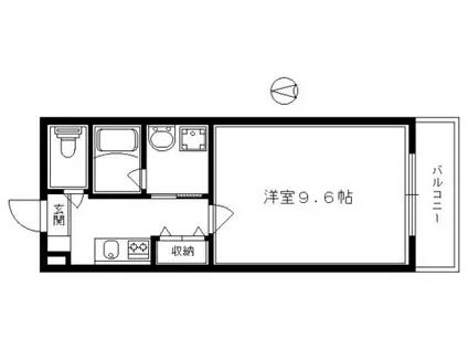 プリマード松伊(1K/4階)の間取り写真