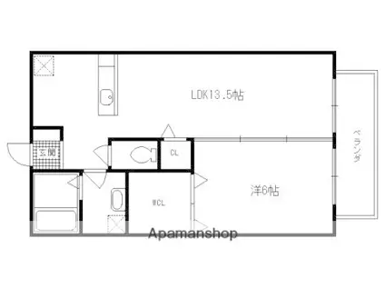 GRAND CHARIOT(1LDK/2階)の間取り写真