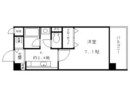 サントゥールくいな橋(1K/3階)の間取り写真