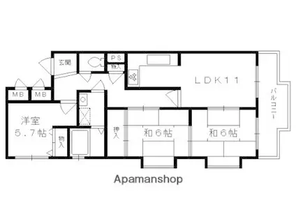 グリーンハイム平井(3LDK/2階)の間取り写真