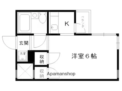 二条グランドハイツ(1K/4階)の間取り写真