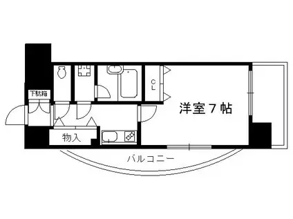 ライオンズマンション四条堀川(1K/3階)の間取り写真