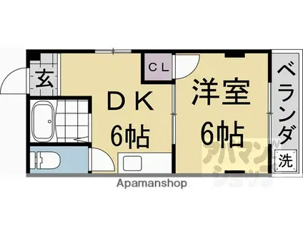 レジデンスSY(1DK/3階)の間取り写真