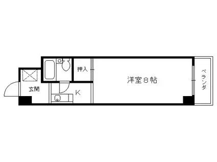 サンハイツ西(1K/2階)の間取り写真