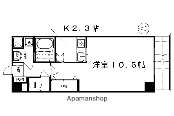 アリュール御池(1K/5階)の間取り写真