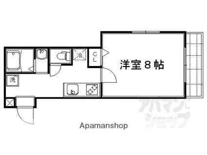 京洛マンション(1K/3階)の間取り写真