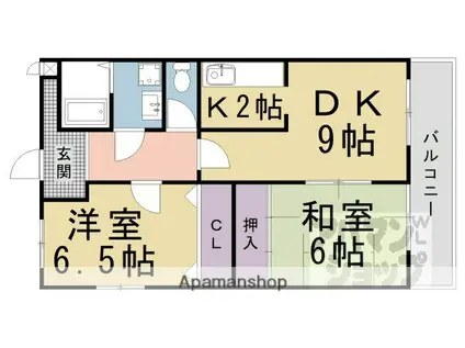 エントリート木村(2LDK/3階)の間取り写真