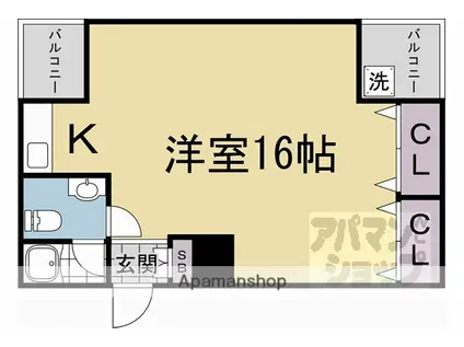 レッドボールコート上鳥羽(ワンルーム/1階)の間取り写真