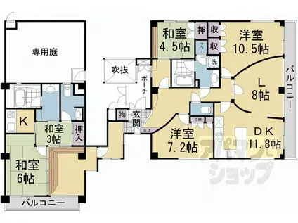 グランフォルム京都祇園(6LDK/6階)の間取り写真