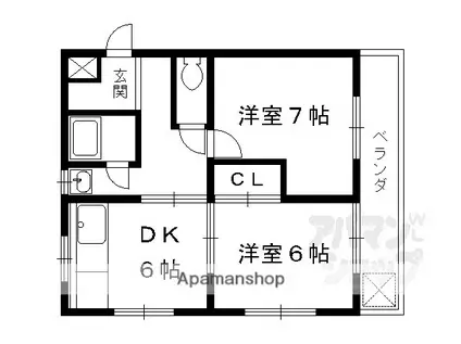 コーポラス吉田(2DK/3階)の間取り写真