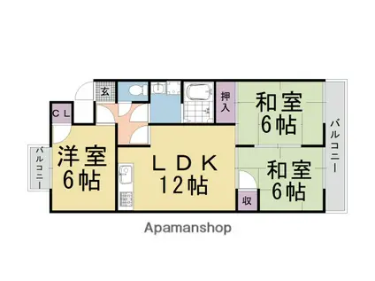 シベール桂泉(3LDK/3階)の間取り写真