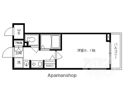 エステムコート京都烏丸II(1K/8階)の間取り写真