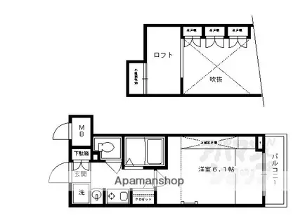 エステムコート京都烏丸II(1K/9階)の間取り写真