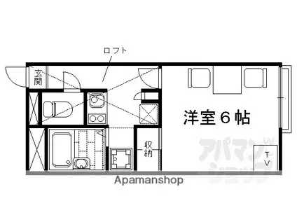 レオパレスイン京都(1K/2階)の間取り写真