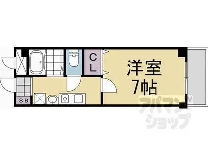 アルビーコート(1K/2階)の間取り写真