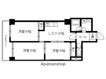 ファーストコート御所西(3LDK/5階)の間取り写真