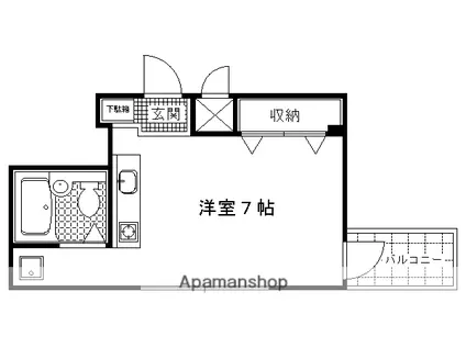 ラ・ルース東山(ワンルーム/2階)の間取り写真