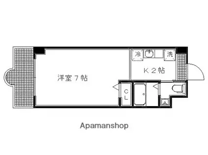 リバーロードタカノ(1K/2階)の間取り写真