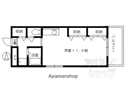 ニューシャトー西洞院(ワンルーム/5階)の間取り写真