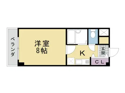 ブランベージュ桂(1K/1階)の間取り写真