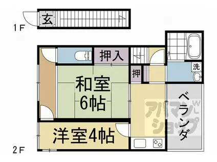 コートダジュール京都(2K/2階)の間取り写真