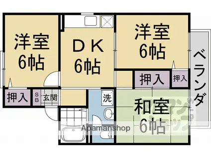 セジュール93(3DK/1階)の間取り写真
