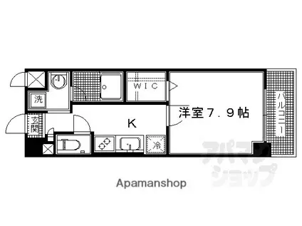 アゼリア五条御前(1K/3階)の間取り写真