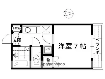 中井マンション新烏丸(1K/5階)の間取り写真