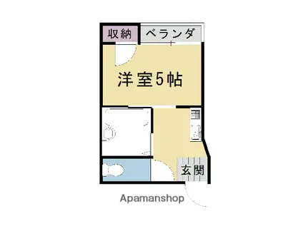 アーモンビル(1K/2階)の間取り写真