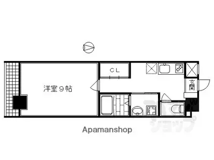 メゾン・フォンティーヌ(1K/1階)の間取り写真
