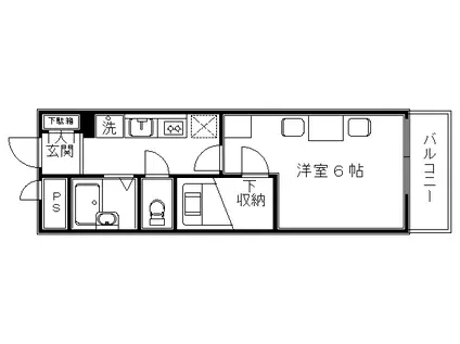 レオパレスTYK壬生(1K/2階)の間取り写真