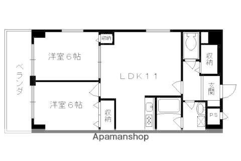 グランベール西七条(2LDK/7階)の間取り写真