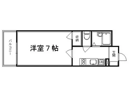 レオパレス東山山麓(1K/2階)の間取り写真