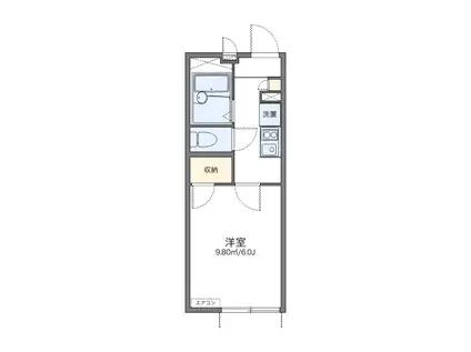 レオパレス京都(1K/1階)の間取り写真