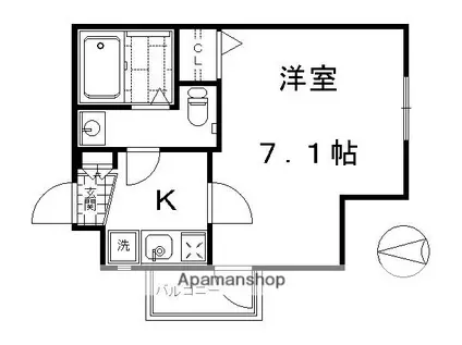 KYOTO HOUSE西大路(1K/3階)の間取り写真