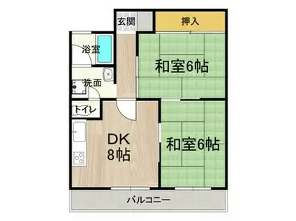 ロイヤルコーポ(2DK/6階)の間取り写真