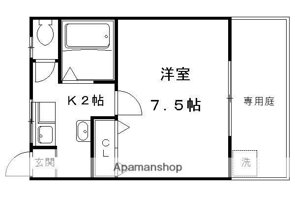 今熊野テラスハウス(1K/1階)の間取り写真