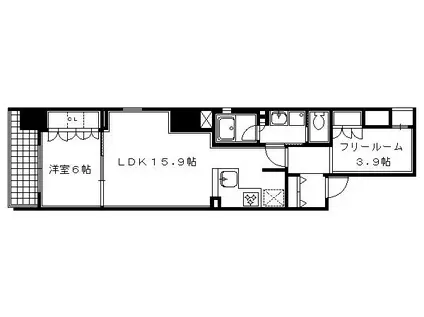リーガル京都烏丸東(1SLDK/4階)の間取り写真