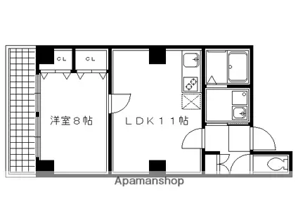 QUINT五条烏丸(1LDK/5階)の間取り写真
