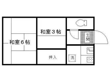 祇園荘(1K/3階)の間取り写真