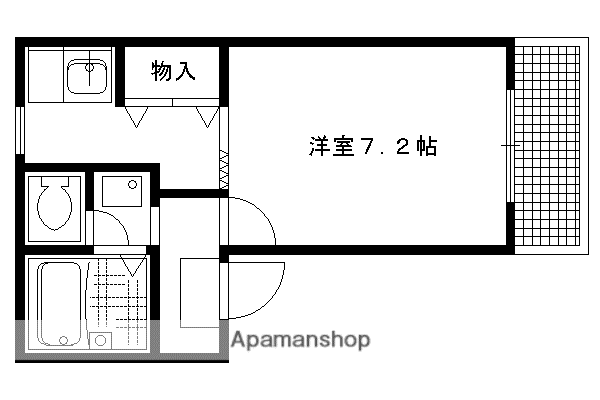 セジュール瀬ノ内(1K/2階)の間取り写真