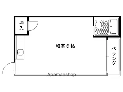 大文字ハイツ(ワンルーム/2階)の間取り写真