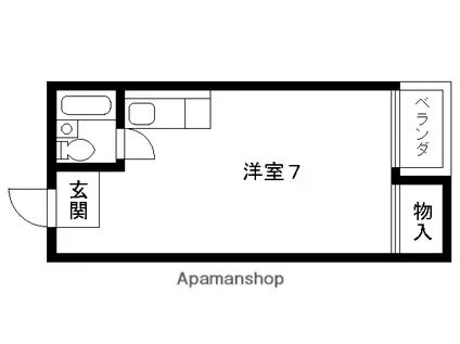 クレストハイツ(ワンルーム/4階)の間取り写真