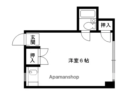 ハウスジョイ(ワンルーム/2階)の間取り写真