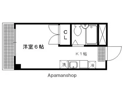 アメニティ聖護院(ワンルーム/2階)の間取り写真