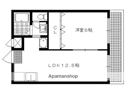 高野ロイヤルハイツ(1LDK/2階)の間取り写真